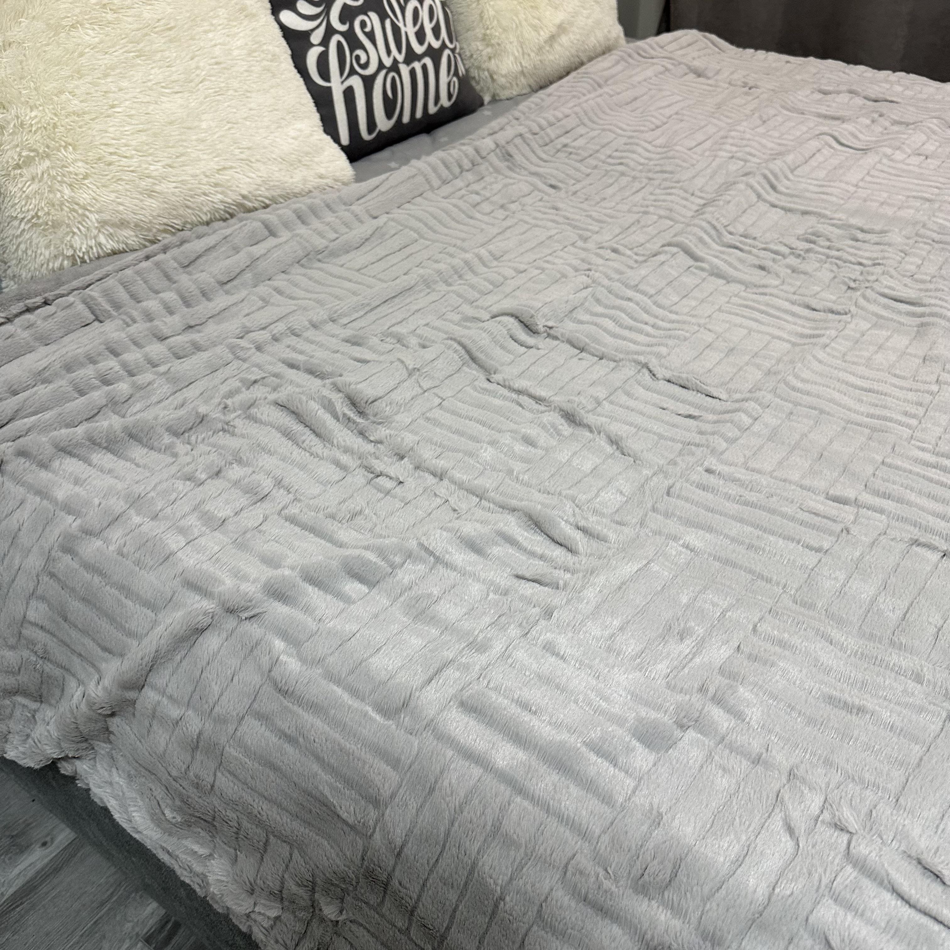 Покрывало микрофибра велюр 200х230 см Серый (30111402) - фото 9