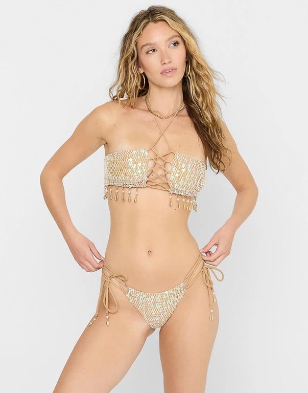 Топ купальный бандо Beach Bunny S Бежевый (B2328T3-nude)