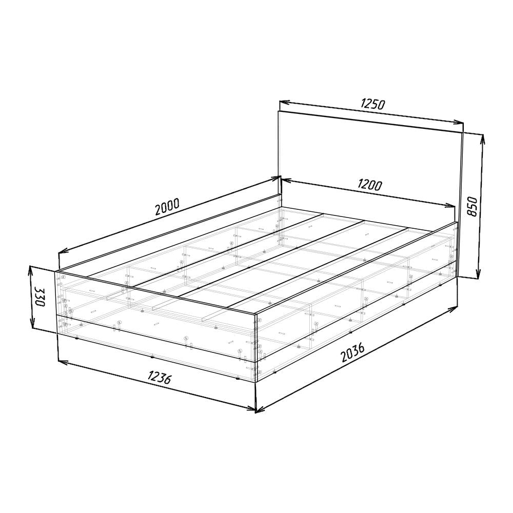 Кровать полуторная из ДСП OSLO 125х203х85 см (000062889) - фото 3 Кровать полуторная из ДСП OSLO 125х203х85 см (000062889) - фото 3