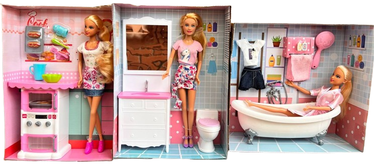 Набір ляльок з меблями Defa Lucy Ванна кімната та кухня (591)