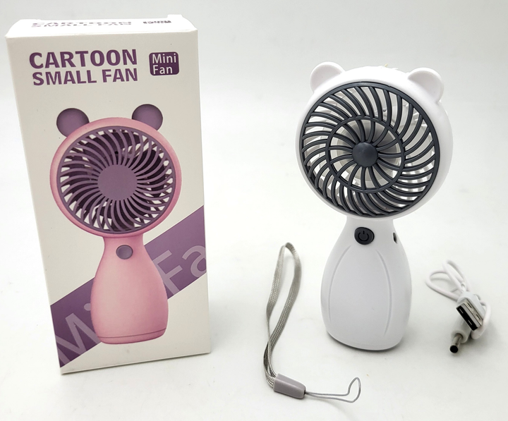 Вентилятор ручний акумуляторний Handy Mini Fan JX-998 з ручкою d 6 см Білий (ML-04462-2) - фото 4