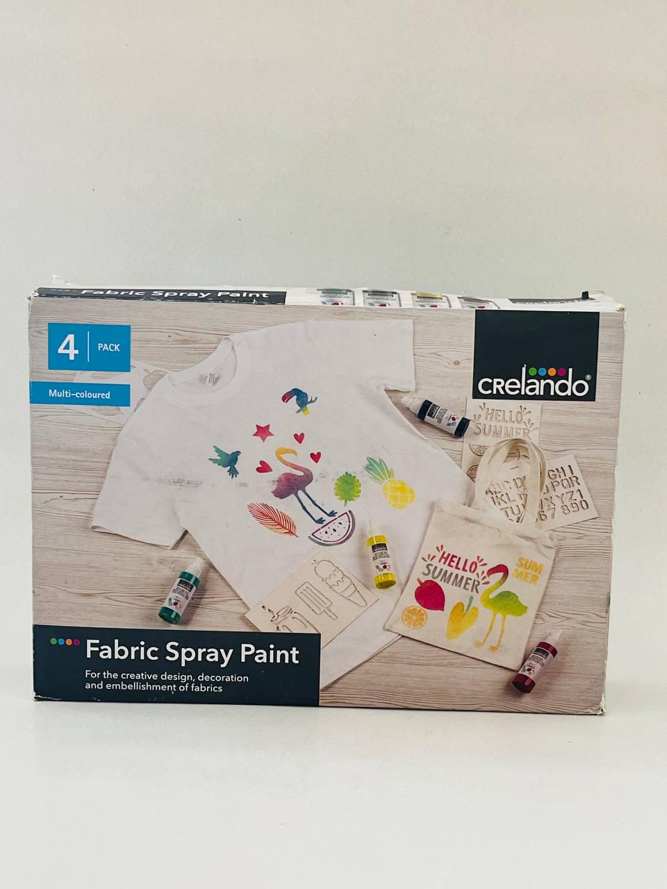 Набір текстильних фарб-спреїв Crelando 4 флакони по 100 мл та шаблони Літо (26914267) - фото 2 Набір текстильних фарб-спреїв Crelando 4 флакони по 100 мл та шаблони Літо (26914267) - фото 2