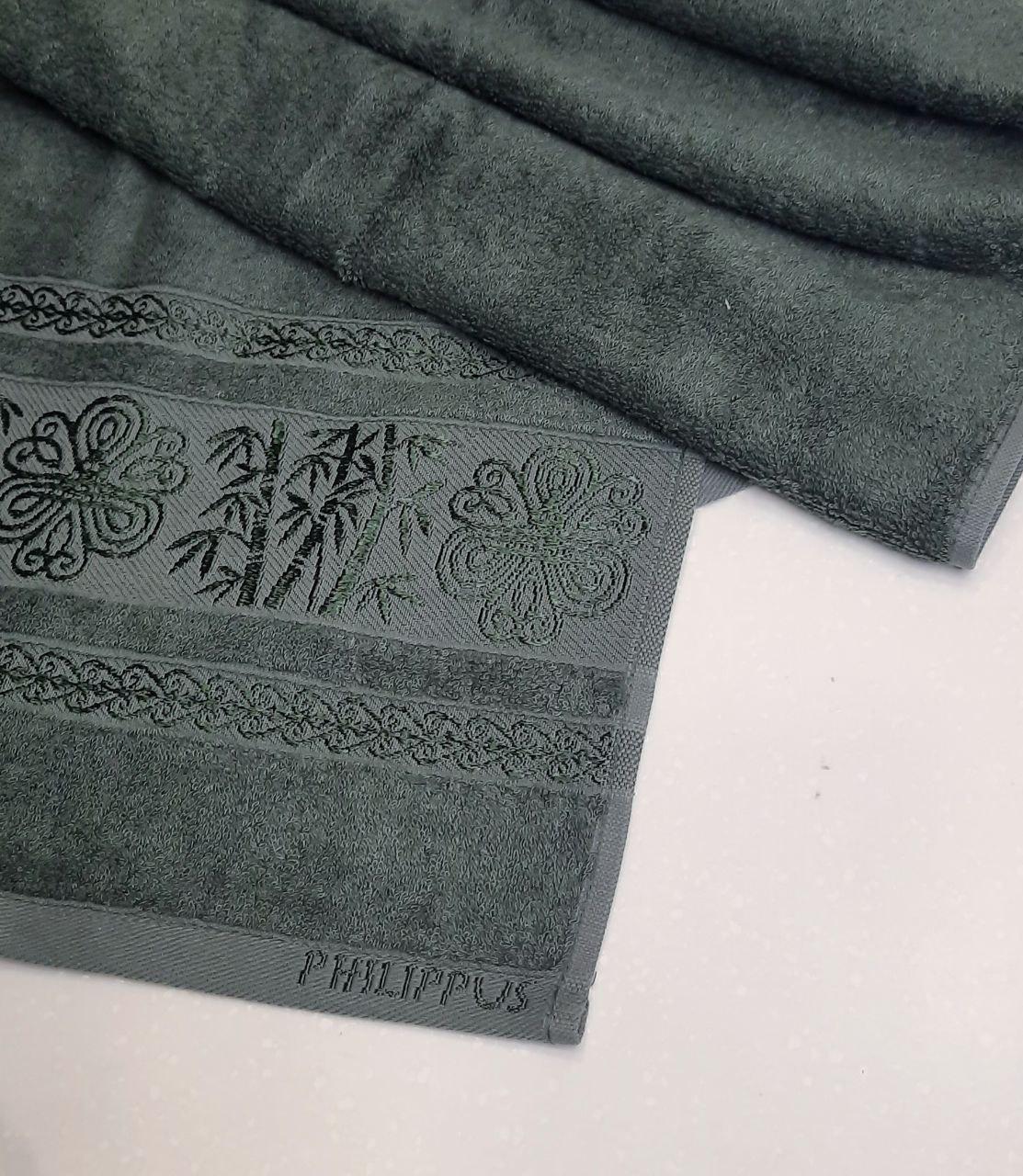 Полотенце бамбуковое банное Philippus 70х140 Изумрудный (05844) - фото 2