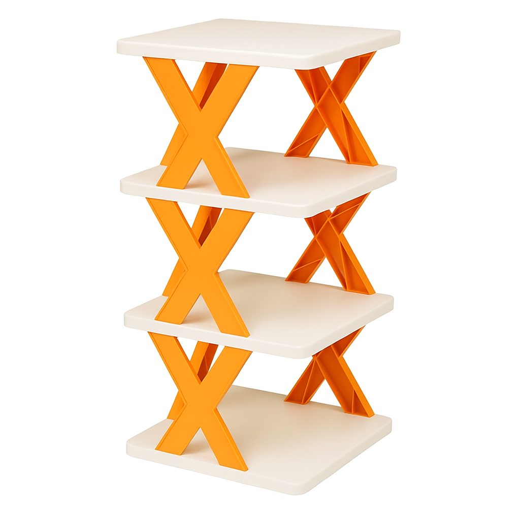 Полка для обуви Stenson R97240 4-ярусная складная 17x17x70 см (616548)