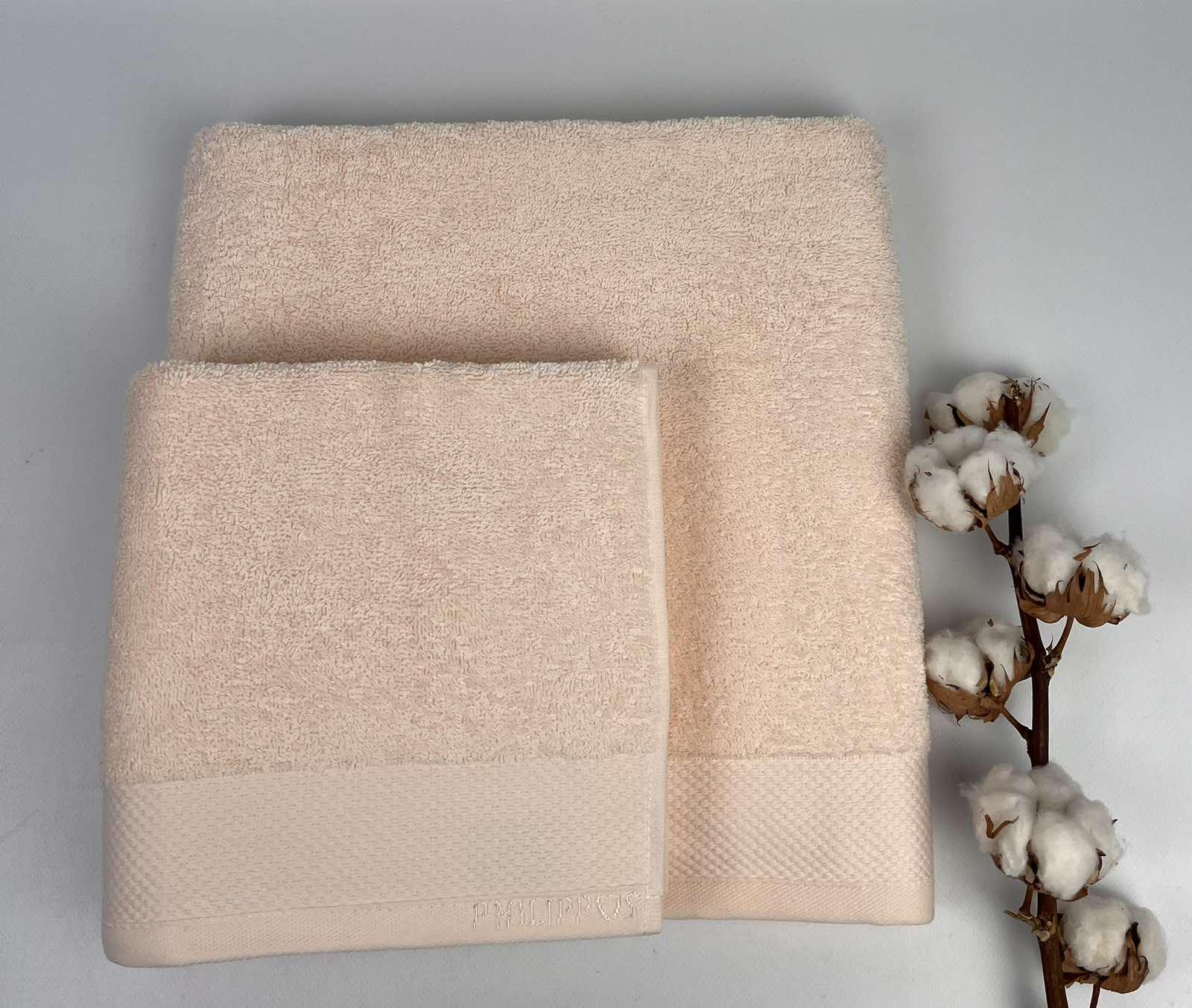 Набор полотенец Philippus Collesium Cotton Coza А325 2 шт. в фирменной коробке Персиковый (CN31961)