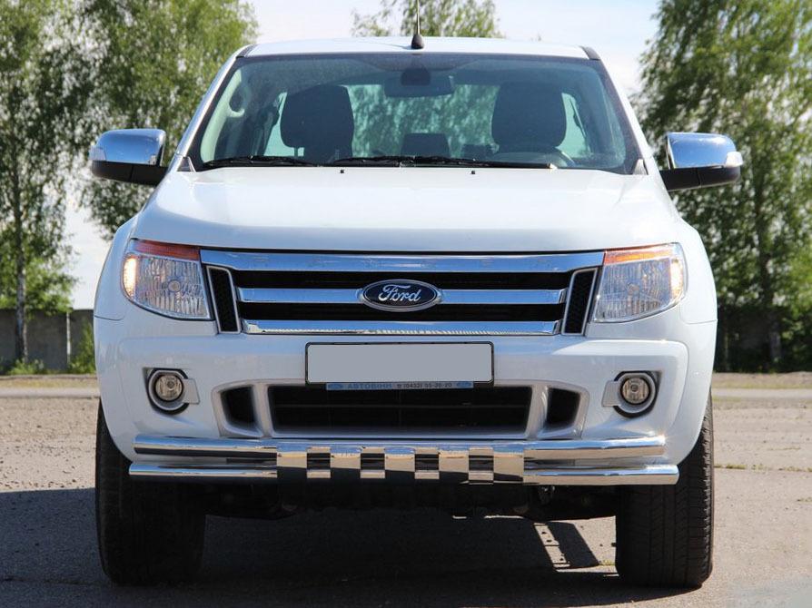 Передняя защита ST016 CAN для Ford Ranger 2011-2022 гг. нержавеющая сталь Хром Передняя защита ST016 CAN для Ford Ranger 2011-2022 гг. нержавеющая сталь Хром