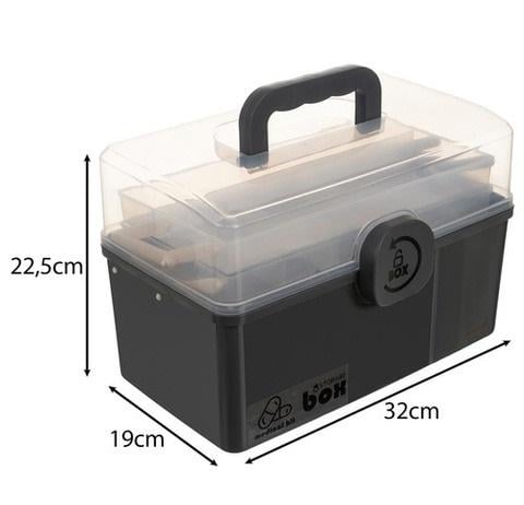 Аптечка-органайзер трехярусная для хранения медикаментов Серый/Прозрачный - фото 2 Аптечка-органайзер трехярусная для хранения медикаментов Серый/Прозрачный - фото 2