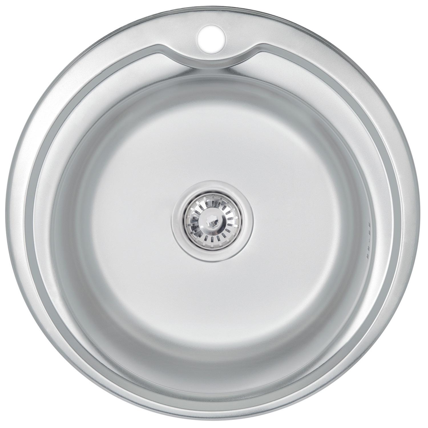 Мийка кухонна Brinex нержавіюча сталь BRIN510SAT08 510x510 мм кругла 0,8 мм (270127)