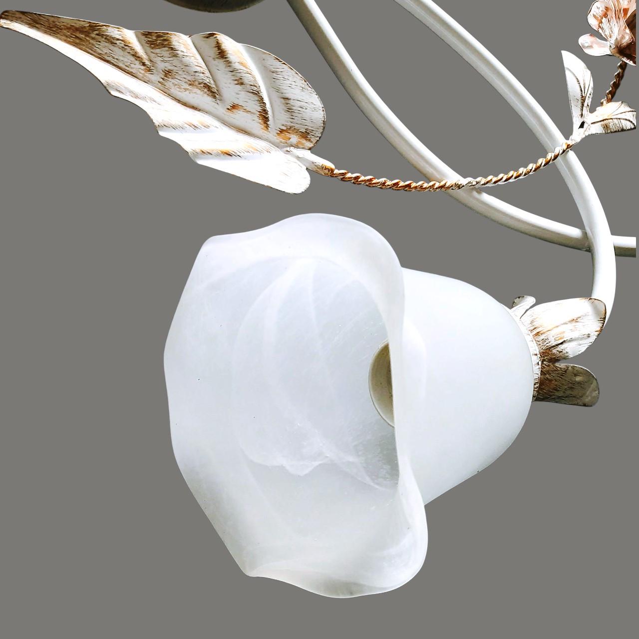 Плафон квітка Е27 Білий мармуровий - фото 2 Плафон квітка Е27 Білий мармуровий - фото 2