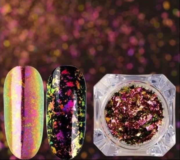 Пластівці Юкі кольорова голографіка Жовто-помаранчевий (1431221460)