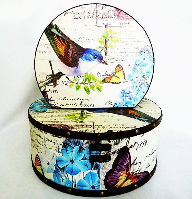 Шкатулка круглая Гранд Презент Птица 2шт. (SH31297-079)