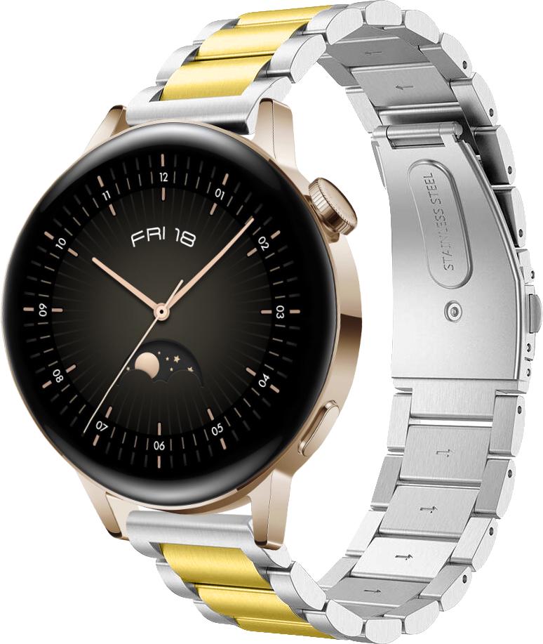 Металевий ремінець Shain Line для Huawei Watch GT3 42 мм Silver Gold (28128-67)