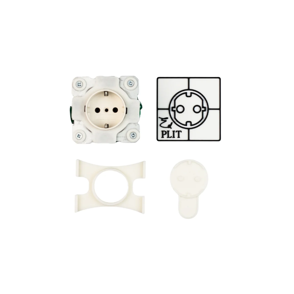 Механизм розетки Edplit скрытый монтаж Бежевый (E40015)