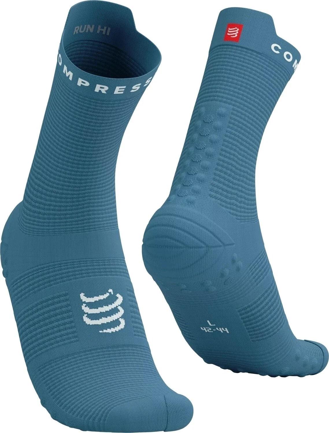 Шкарпетки Compressport Pro Racing Socks V4.0 Run high T4 Niagara Blue/White (3e3a09bb) - фото 1