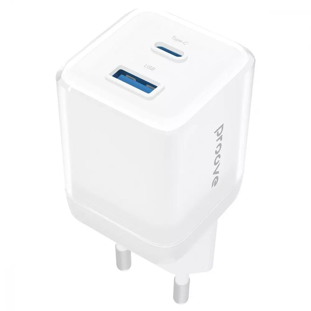Зарядный блок Proove 30W GaN WCPU30111202 два порта поддержка QC 3.0 и PD 3.0 Белый (618388)