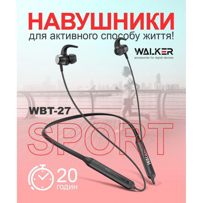 Наушники Bluetooth Walker Черный (WBT-27) - фото 2