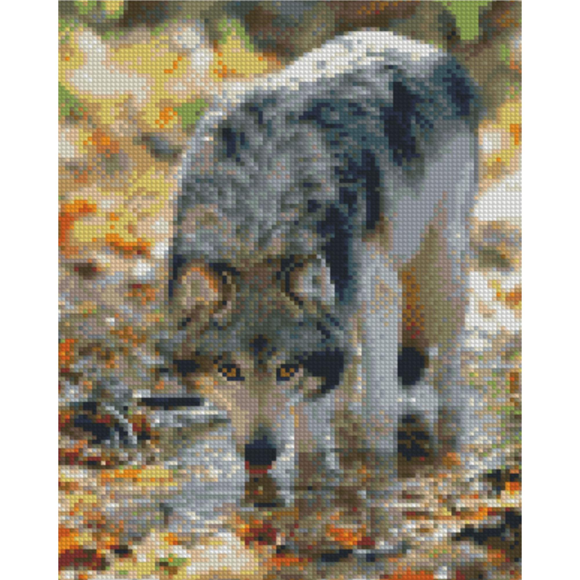 Алмазная мозаика Strateg Взгляд волка 30x40 см (Str-HX262)