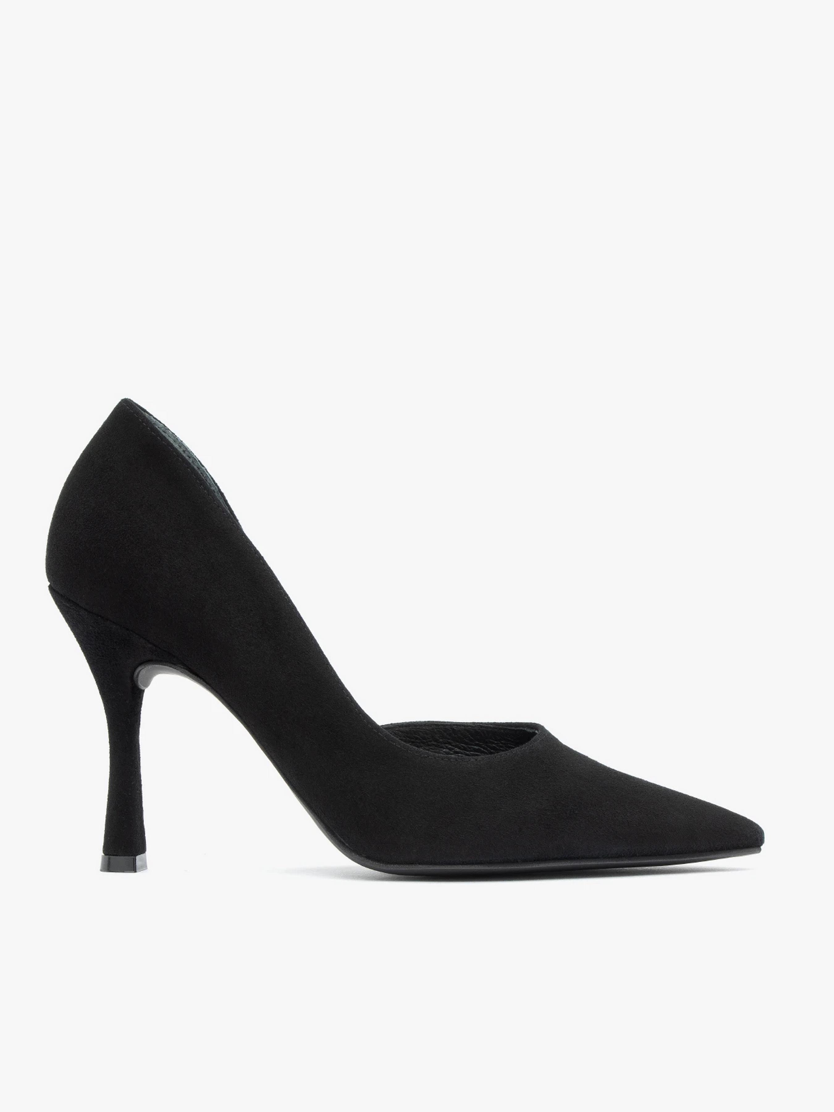 Туфлі човники замшеві жіночі RYLKO на високих підборах р. 38 Чорний (9UNN5_T4 __14)