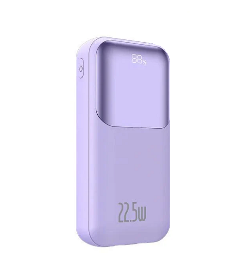 Повербанк Trusmi Ultra Mini PowerBank Digital Display 10000 mAh 22,5W Cable TypeC Lightning Purple