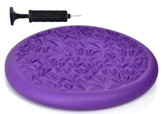 Балансировочная массажная подушка EasyFit Relief Stones з насосом 34 см Фиолетовый (EF-RS34VLpump)