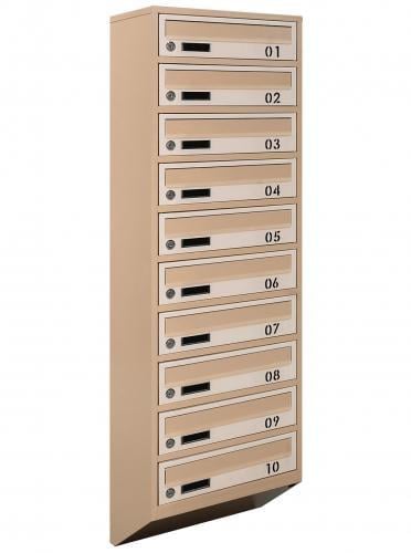 Почтовый ящик Галиндустрия E1-10-B металлический многосекционный на 10 квартир Бежевый (132-119-000004735)