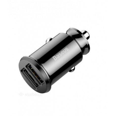 Зарядний пристрій автомобільний автомобільний BASEUS Grain Car Charger 3,1A Black (CCALL-ML01) - фото 2