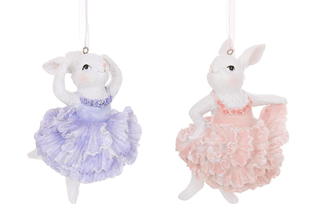 Декоративная подвеска Зайчиха в платье два дизайна 12 см (838-549)