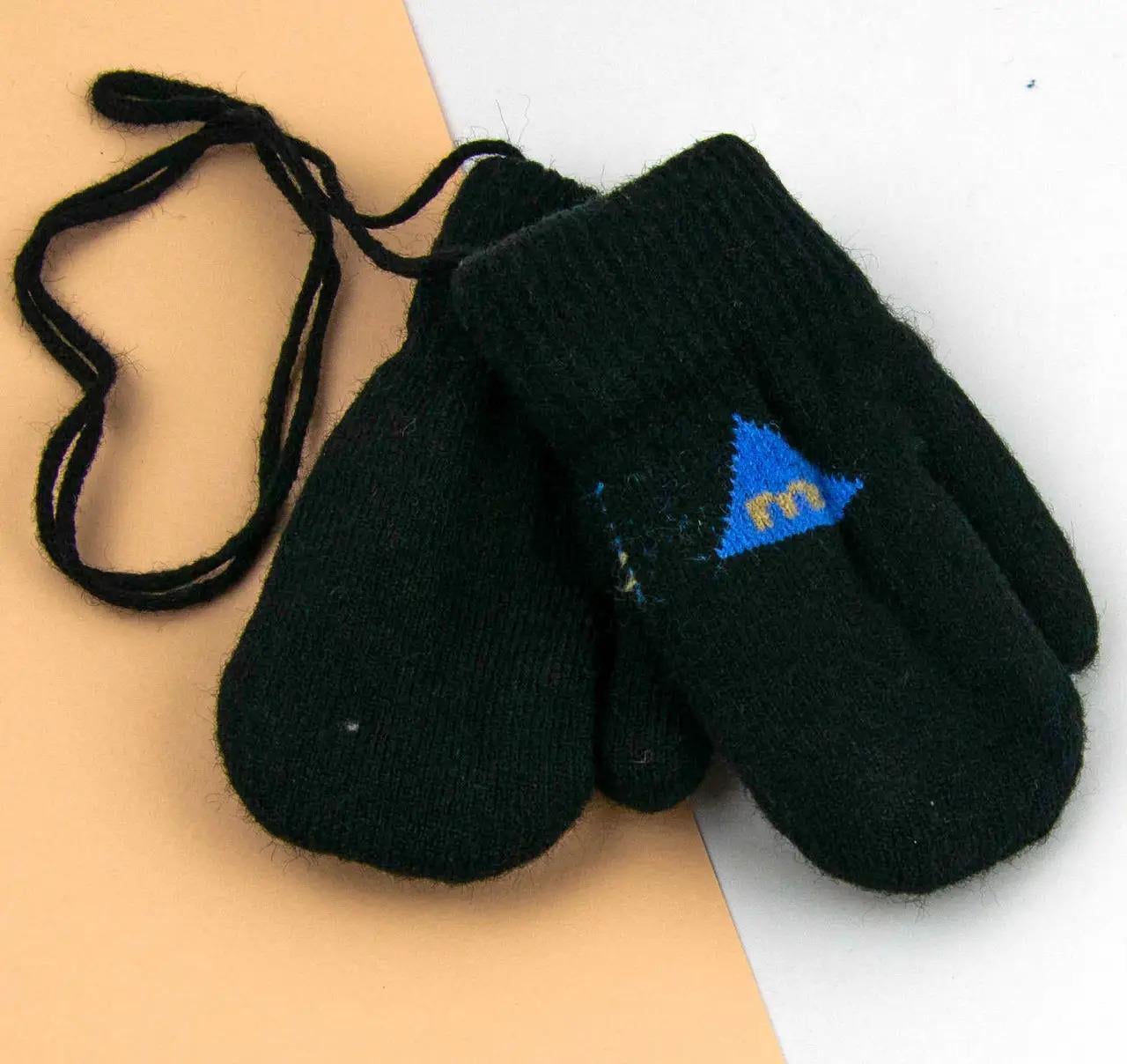 Детские перчатки на меху 2-4 года р. 5 Черный (24-25-103)