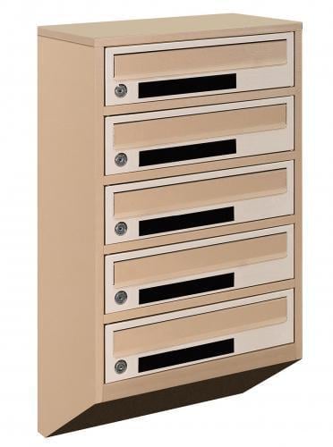 Почтовый ящик Галиндустрия Е1-05-C металлический многосекционный на 5 квартир Бежевый (132-119-000004746)