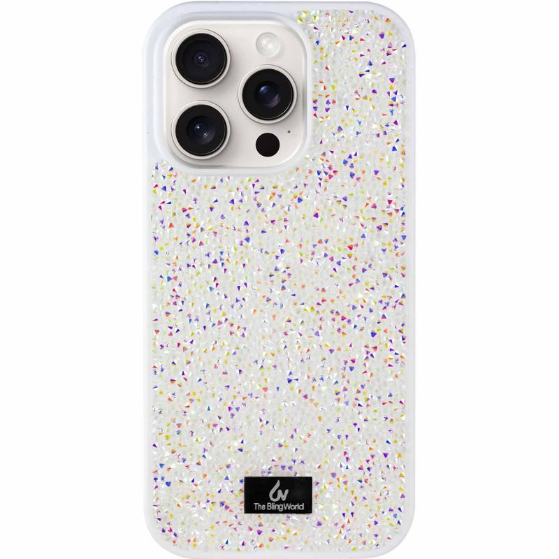 Противоударный TPU чехол Bling World Rock Diamond для Apple iPhone16 Pro (6.3")  Белый