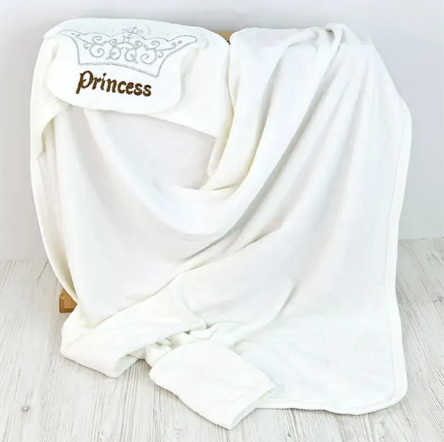 Полотенце для купания новорожденного Prince с капюшоном с уголком 90х90 см (133)
