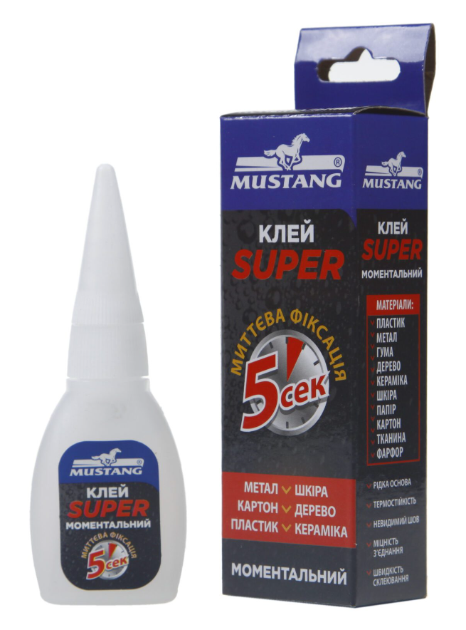 Суперклей MUSTANG МОМЕНТАЛЬНЫЙ 20 г (MG4)