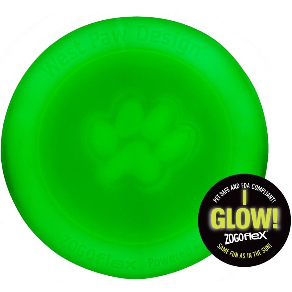 Іграшка-фрісбі для собак West Paw Zisc Glow 17 см (ZG029GLO) - фото 3 Іграшка-фрісбі для собак West Paw Zisc Glow 17 см (ZG029GLO) - фото 3