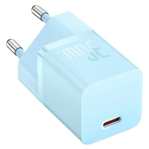 Зарядное устройство сетевое BASEUS GaN5 Mini Fast Charger 1Type-C 30W/ Cable Type-C to Type-C 100W P10110902313-00 1 м Blue