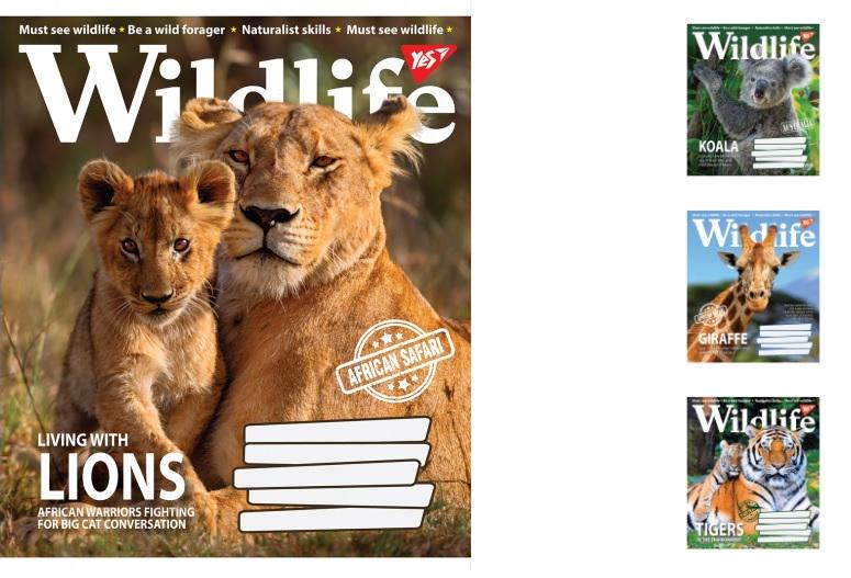 Зошити учнівські у клітинку YES Wild life 60 арк. 10 шт. в уп. (MTT-148877)