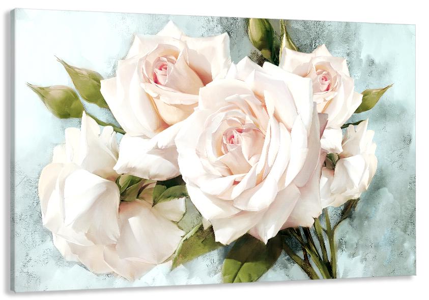 Картина на холсте в гостиную/спальню Нежные розы 40х80 см (MLP_134)