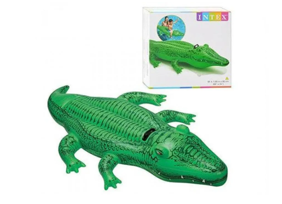 Плотик дитячий надувний Intex 58546 Крокодил 168х86 см Зелений (3-1-58546) - фото 3 Плотик дитячий надувний Intex 58546 Крокодил 168х86 см Зелений (3-1-58546) - фото 3