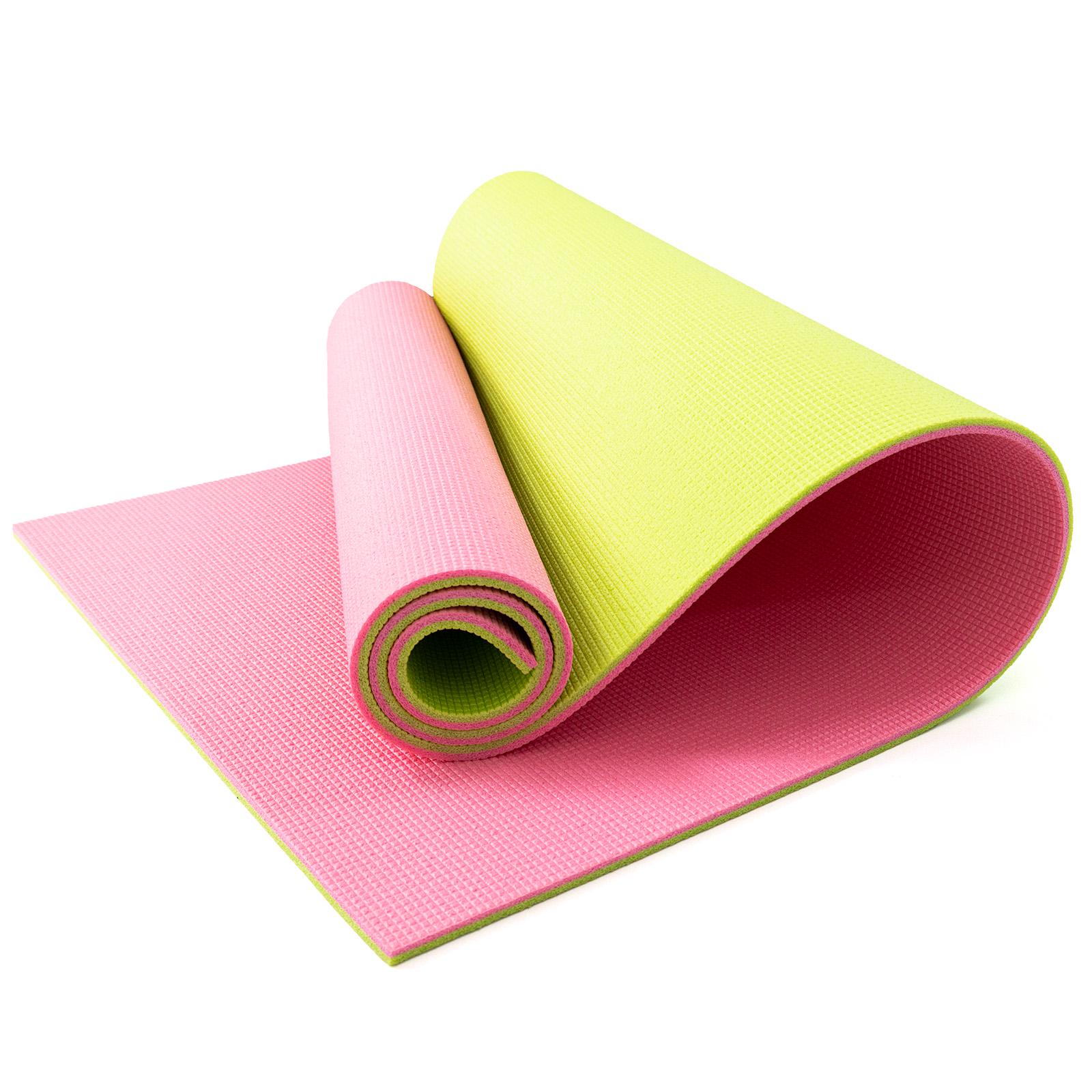 Килимок для фітнесу та пілатесу OSPORT Спорт 10 мм Салатовий/Рожевий (FI-0083-1)