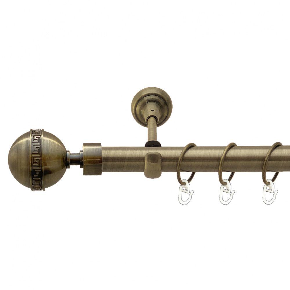 Карниз для штор Orvit Таврика однорядный гладкий 25 мм 200 см Антик (7524286)