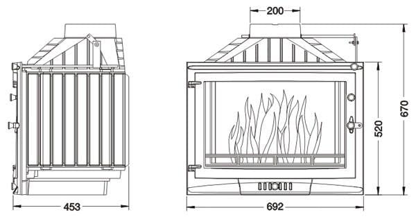 Камінна топка UNIFLAM 700 SELENIC ECO із шибером 10 кВт (9273758) - фото 3