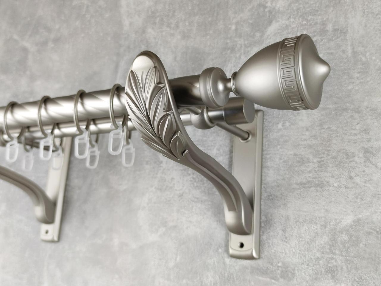 Карниз MStyle металлический для штор двухрядный Афина 25/19 мм крученый 300 см Сатин (5012783)