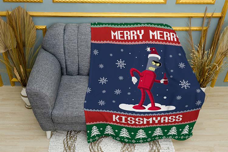 Плед плюшевый Christmas Bender Futurama однослойный 135х150 см Blue (114534-4) Плед плюшевый Christmas Bender Futurama однослойный 135х150 см Blue (114534-4)