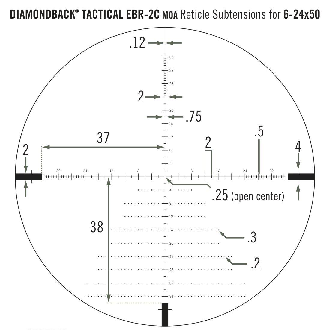 Оптический прицел Vortex Diamondback Tactical FFP EBR-2C MOA 6-24x50 (DBK-10028) - фото 5