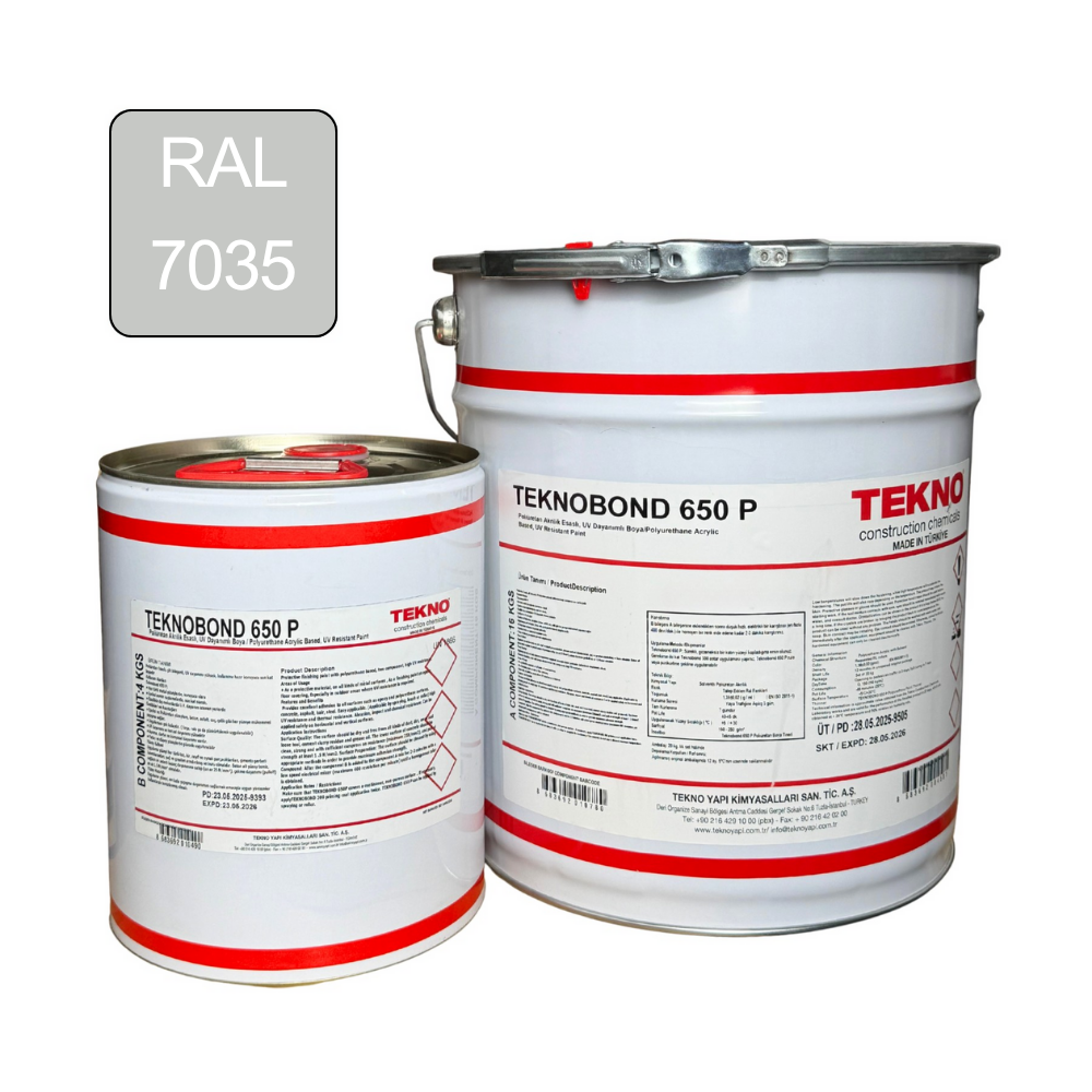 Фарба захисна поліуретанова Tekno bond 650 P з високою стійкістю до УФ-випромінювання 20 кг Сірий (35817763)