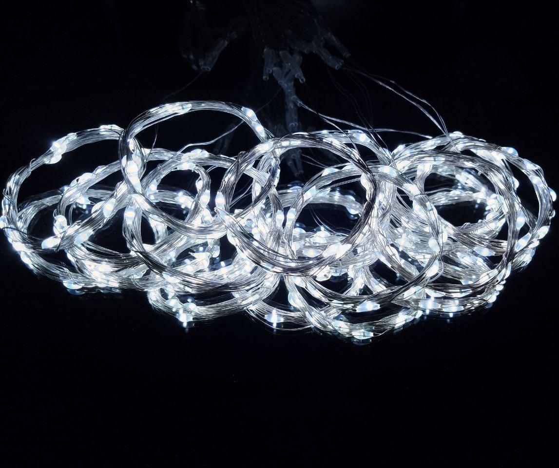 Гирлянда штора светодиодные капли от USB 8 режимов с пультом 3x2 м 200 LED Холодный белый