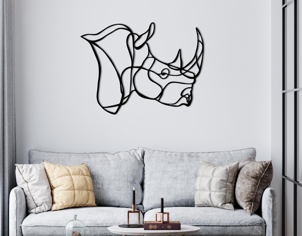 Декоративное панно на стену Upwood Decor Носорог Rhinoceros 80х111,2 см Black (1584815470)