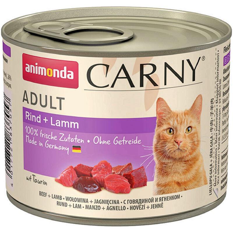 Корм влажный для взрослых кошек Animonda Carny говядина и ягненок 200 г (4017721837057)