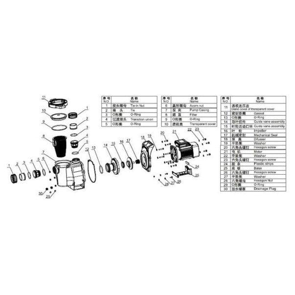 Насос для бассейна AquaViva LX SWPB300T 28 м3/час 2,2 кВт 400 В - фото 2