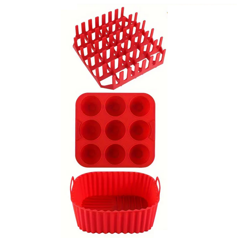 Набір аксесуарів для аерофритюрниці з 3 шт. 18 см Червоний (SAM-T3) Набір аксесуарів для аерофритюрниці з 3 шт. 18 см Червоний (SAM-T3)