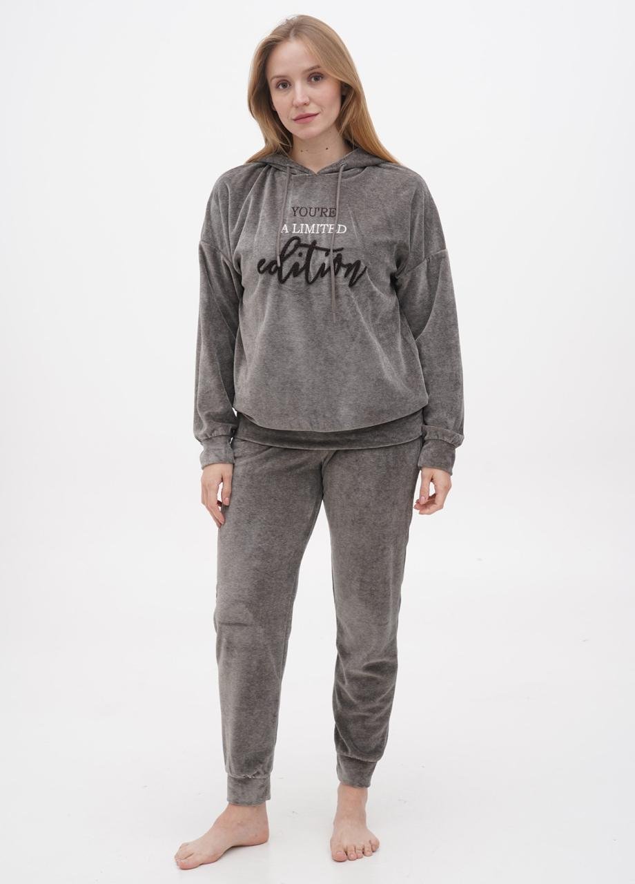 Костюм домашний женский Cotpark худи/брюки L Серый (30343-01-L)
